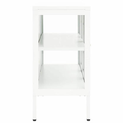 336068 vidaXL Sideboard White 105x35x70 cm Steel and Glass