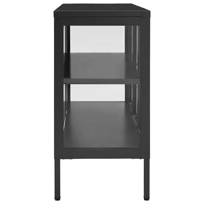 336069 vidaXL Sideboard Anthracite 105x35x70 cm Steel and Glass