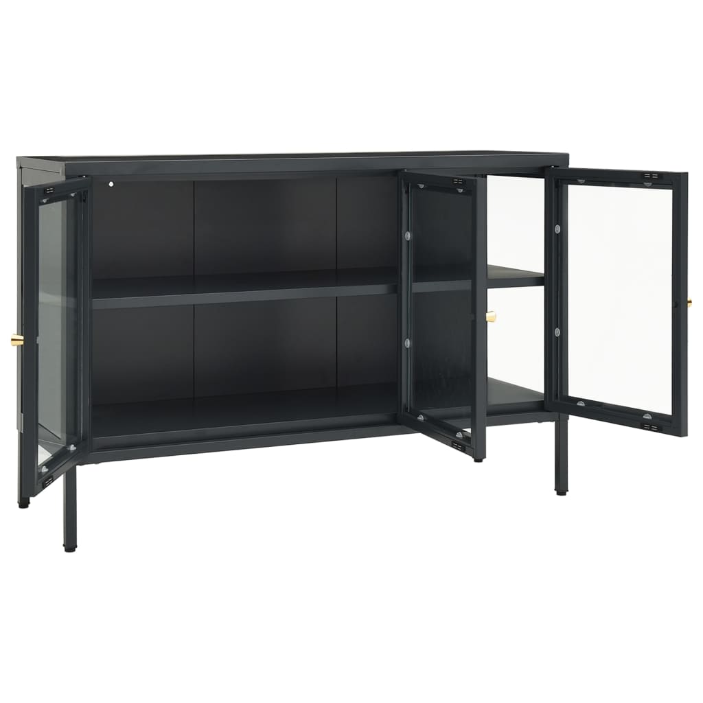 Sideboard Anthracite 105x35x70 cm Steel and Glass
