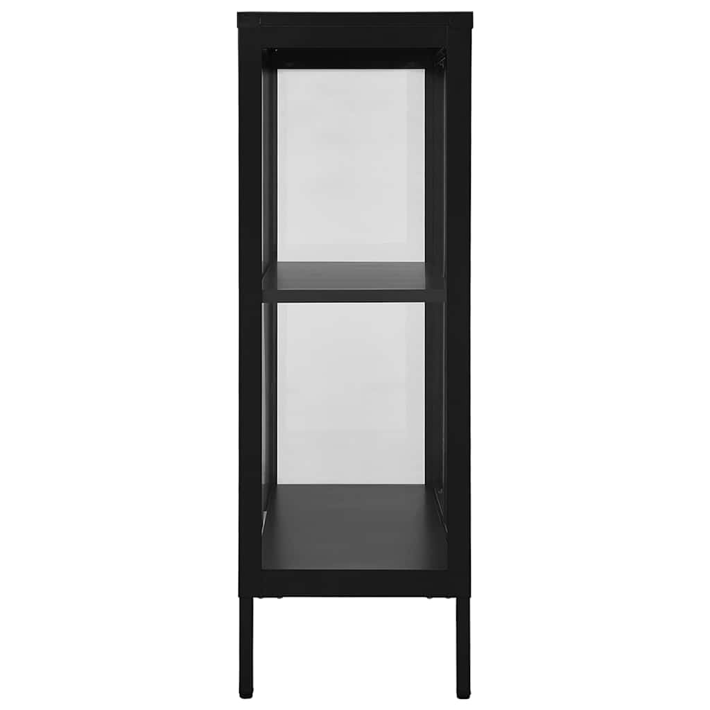 336070 vidaXL Sideboard Black 75x35x105 cm Steel and Glass
