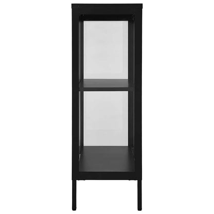 336070 vidaXL Sideboard Black 75x35x105 cm Steel and Glass