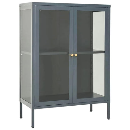 336072 vidaXL Sideboard Anthracite 75x35x105 cm Steel and Glass