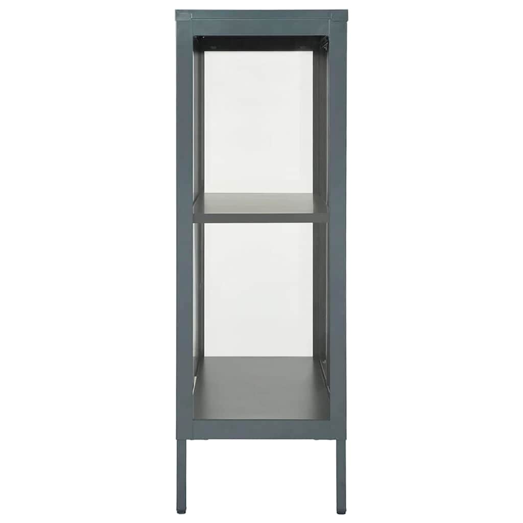336072 vidaXL Sideboard Anthracite 75x35x105 cm Steel and Glass