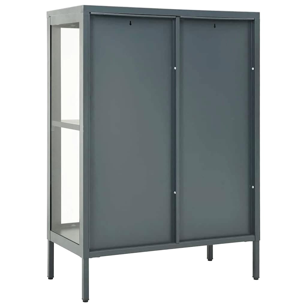 336072 vidaXL Sideboard Anthracite 75x35x105 cm Steel and Glass