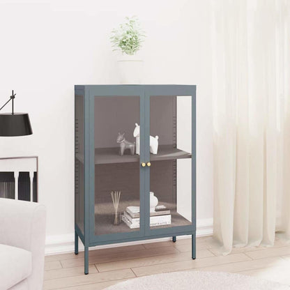 336072 vidaXL Sideboard Anthracite 75x35x105 cm Steel and Glass