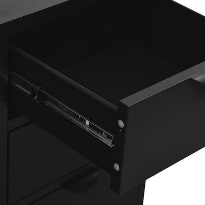 336073 vidaXL Sideboard Black 75x35x70 cm Steel and Tempered Glass