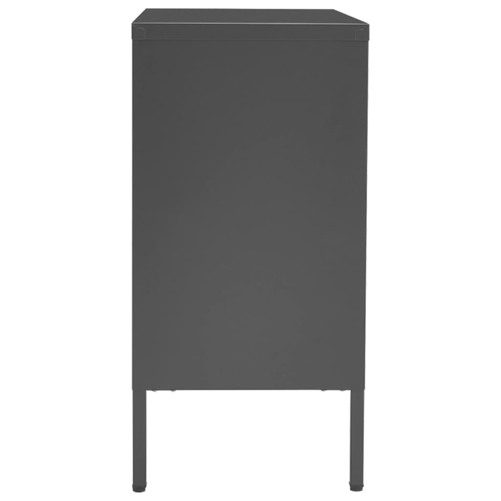 Sideboard Anthracite 75x35x70 cm Steel and Tempered Glass