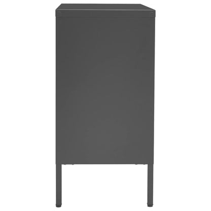 Sideboard Anthracite 75x35x70 cm Steel and Tempered Glass