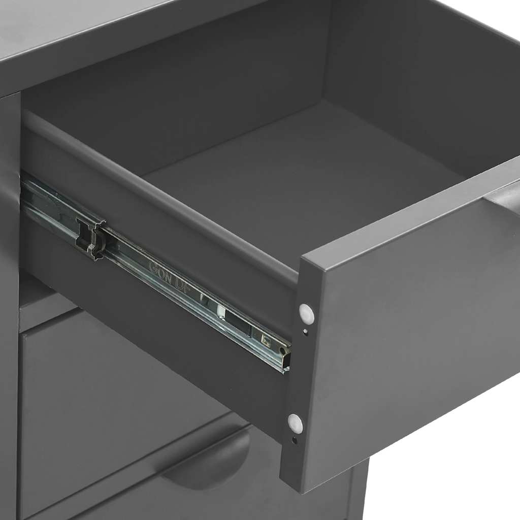 Sideboard Anthracite 75x35x70 cm Steel and Tempered Glass