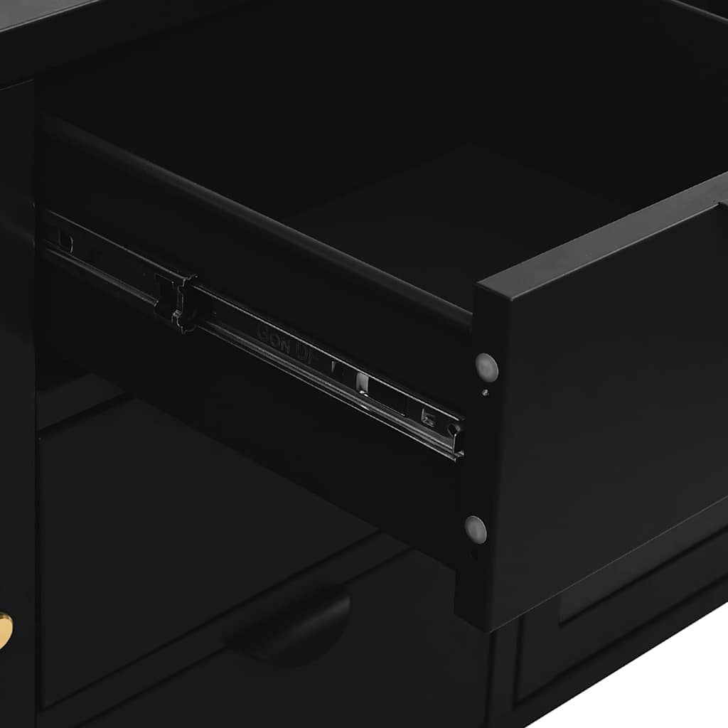 336076 vidaXL Sideboard Black 105x35x70 cm Steel and Tempered Glass