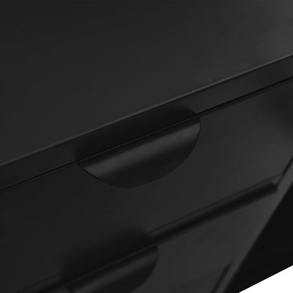 336076 vidaXL Sideboard Black 105x35x70 cm Steel and Tempered Glass