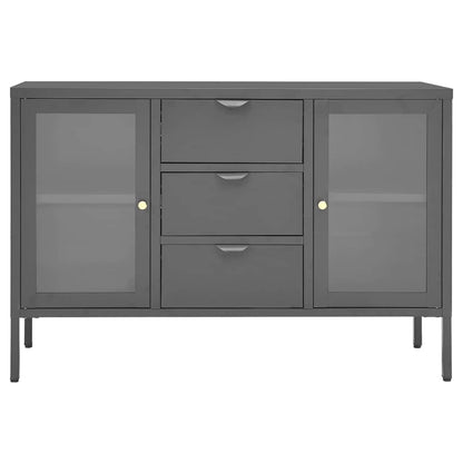 336078 vidaXL Sideboard Anthracite 105x35x70 cm Steel and Tempered Glass