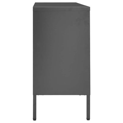 336078 vidaXL Sideboard Anthracite 105x35x70 cm Steel and Tempered Glass