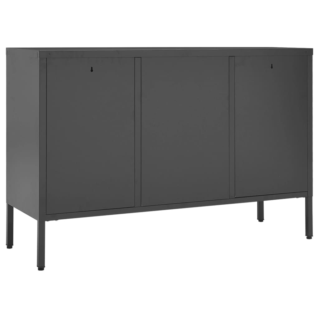 336078 vidaXL Sideboard Anthracite 105x35x70 cm Steel and Tempered Glass