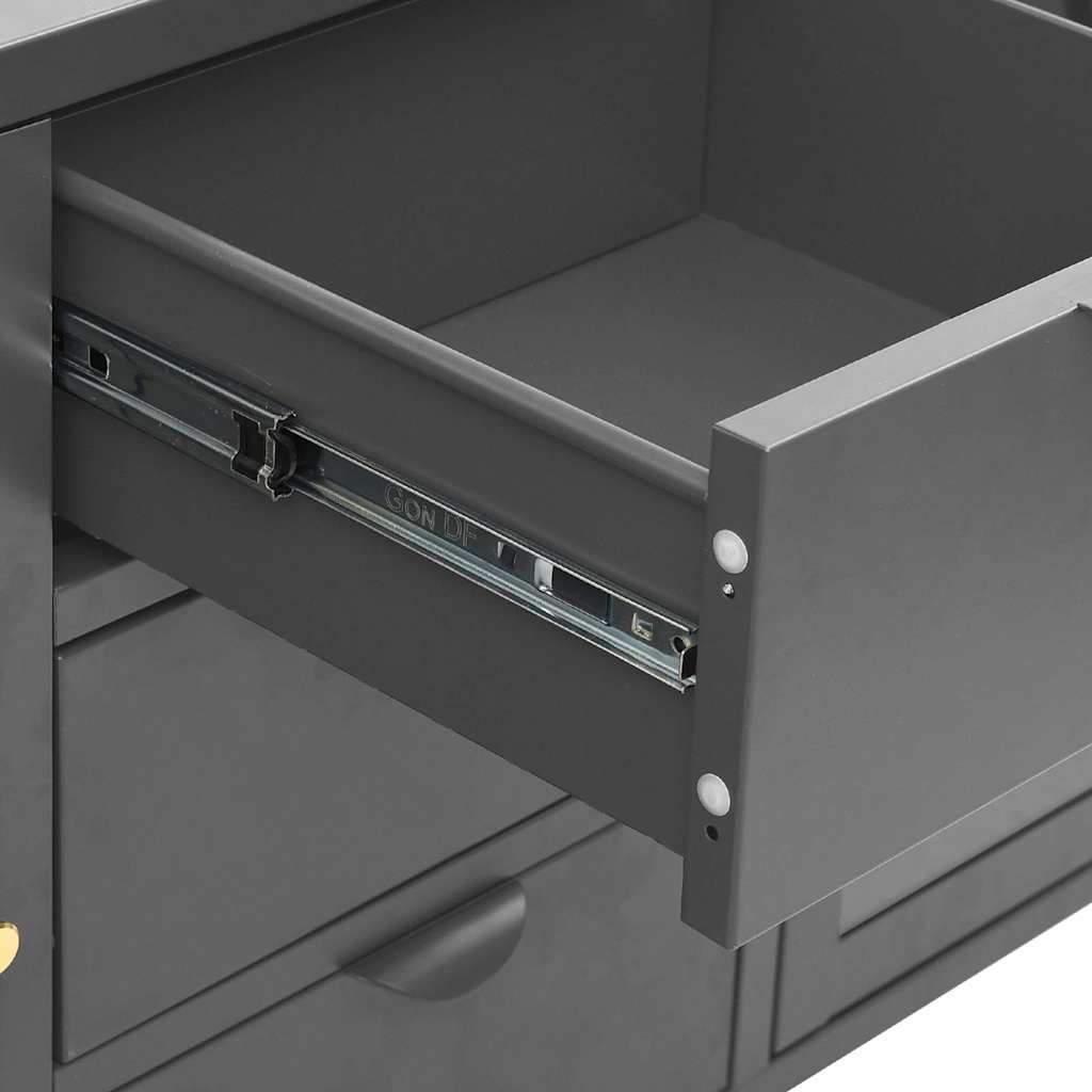 336078 vidaXL Sideboard Anthracite 105x35x70 cm Steel and Tempered Glass