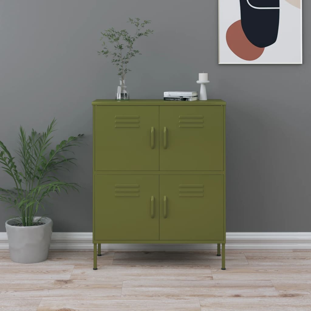 Storage Cabinet Olive Green 80x35x101.5 cm Steel