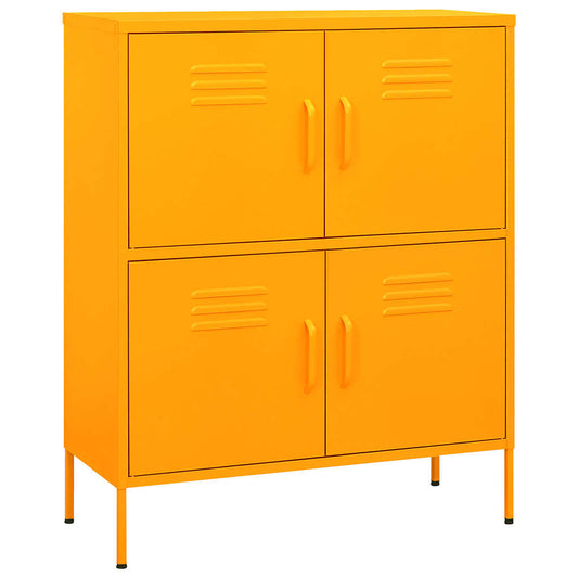 336137 vidaXL Storage Cabinet Mustard Yellow 80x35x101,5 cm Steel