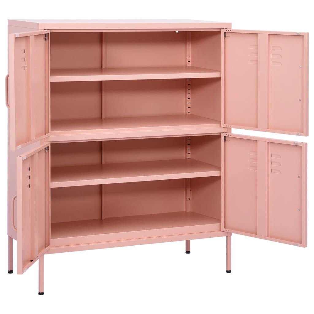 Storage Cabinet | Pink | Steel | 80 x 35 x 101.5 cm | Storage Cabinet