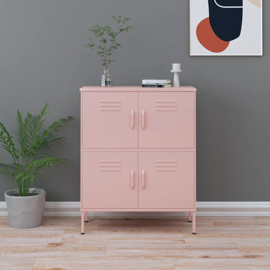 Storage Cabinet | Pink | Steel | 80 x 35 x 101.5 cm | Storage Cabinet