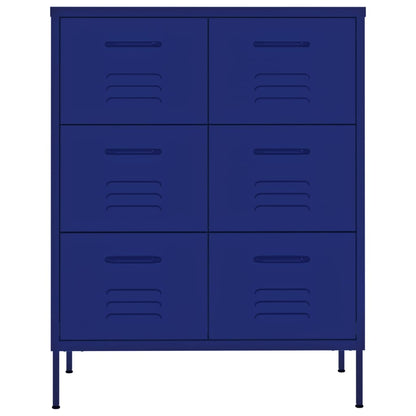 Drawer Cabinet Navy Blue 80x35x101.5 cm Steel