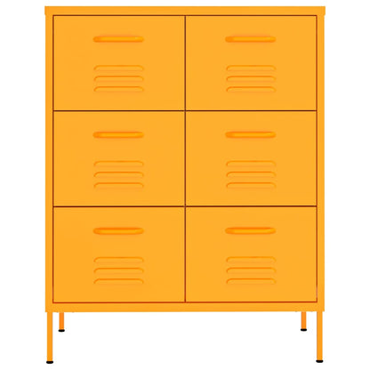 Drawer Cabinet | Mustard Yellow | Steel | Medium | Ball-Bearing