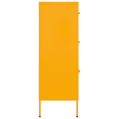 Drawer Cabinet | Mustard Yellow | Steel | Medium | Ball-Bearing
