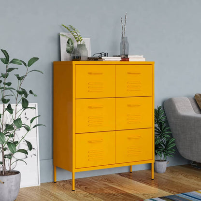 Drawer Cabinet | Mustard Yellow | Steel | Medium | Ball-Bearing