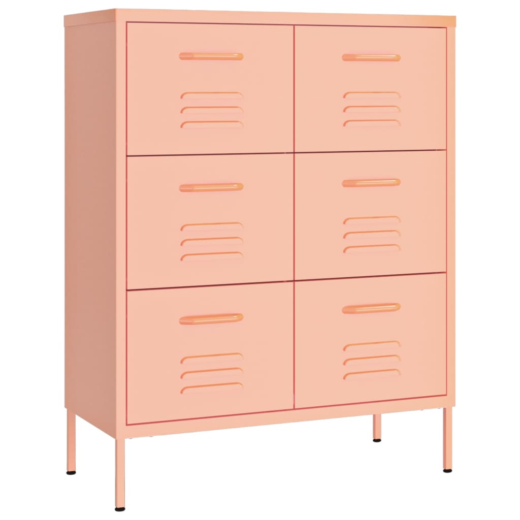 Drawer Cabinet | Pink | Steel | Large | Drawer Cabinet | Rectangular