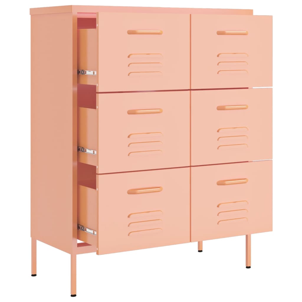 Drawer Cabinet | Pink | Steel | Large | Drawer Cabinet | Rectangular