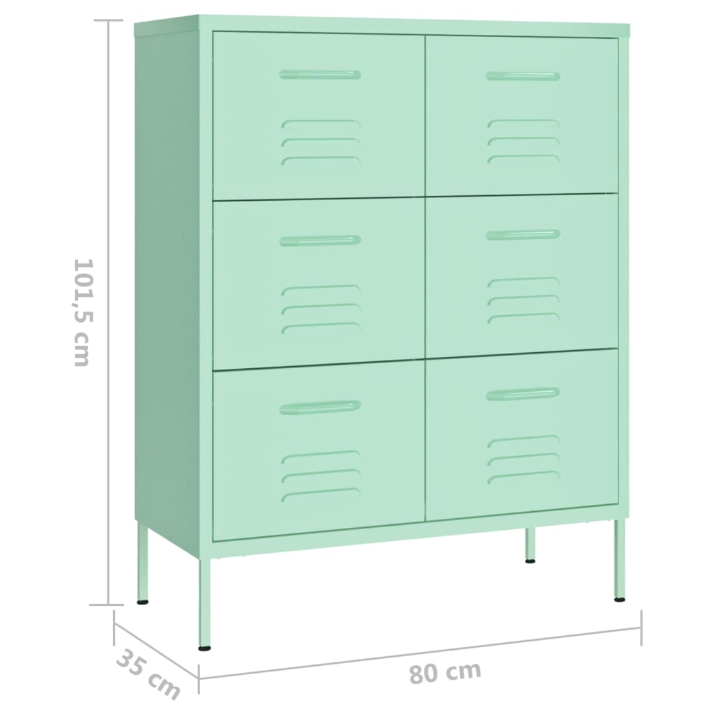 Drawer Cabinet | Mint | Steel | Medium | Levelers | Drawer Cabinet