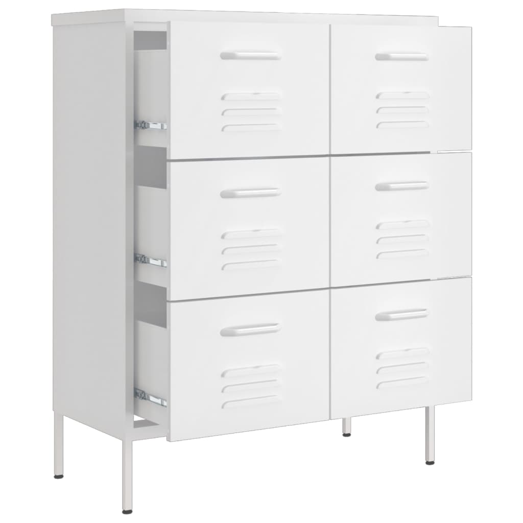 Drawer Cabinet | White | Steel | Medium | Fully Extendable