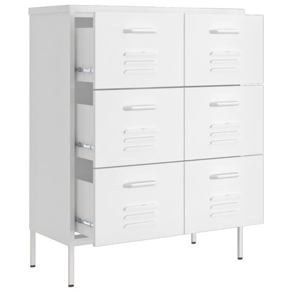 Drawer Cabinet | White | Steel | Medium | Fully Extendable