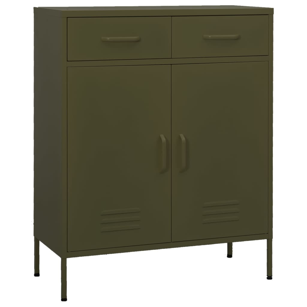 Storage Cabinet | Olive Green | Steel | 80x35x101.5 cm