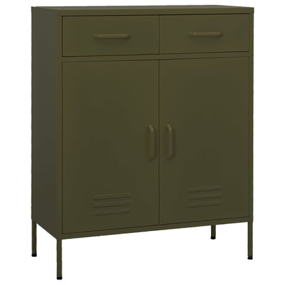 Storage Cabinet | Olive Green | Steel | 80x35x101.5 cm