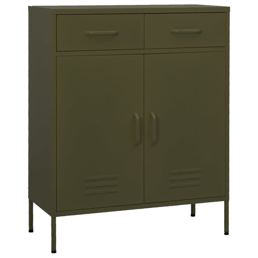 Storage Cabinet | Olive Green | Steel | 80x35x101.5 cm