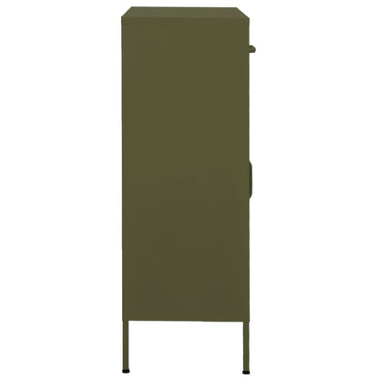 Storage Cabinet | Olive Green | Steel | 80x35x101.5 cm