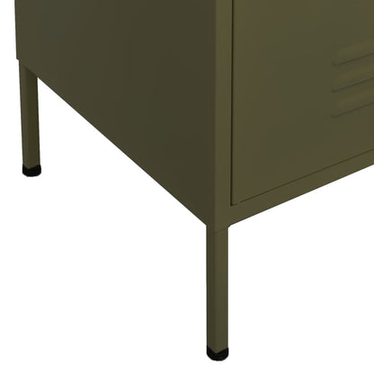 Storage Cabinet | Olive Green | Steel | 80x35x101.5 cm