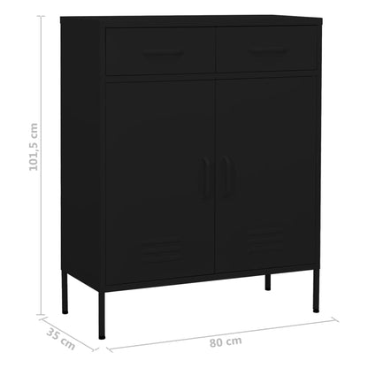 Storage Cabinet | Black | Steel | Medium | Height-Adjustable Shelves