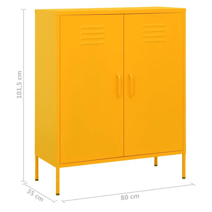 Storage Cabinet | Mustard yellow | Steel | Medium | Levelers