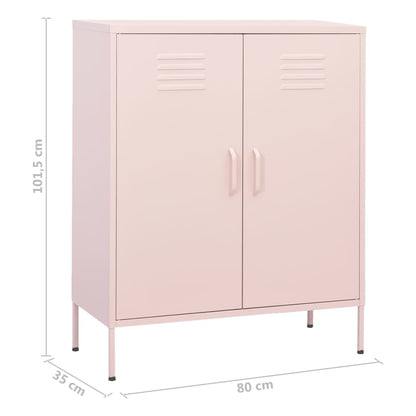 Storage Cabinet | Pink | Steel | 80 x 35 x 101.5 cm | Storage Cabinet