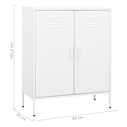 Storage Cabinet White 80x35x101.5 cm Steel