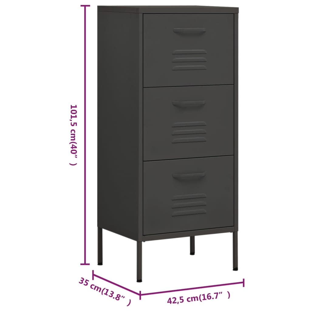 Storage Cabinet | Anthracite | Steel | Medium | Ball-Bearing