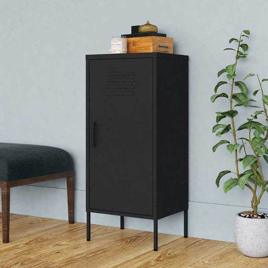 336196 vidaXL Storage Cabinet Black 42,5x35x101,5 cm Steel