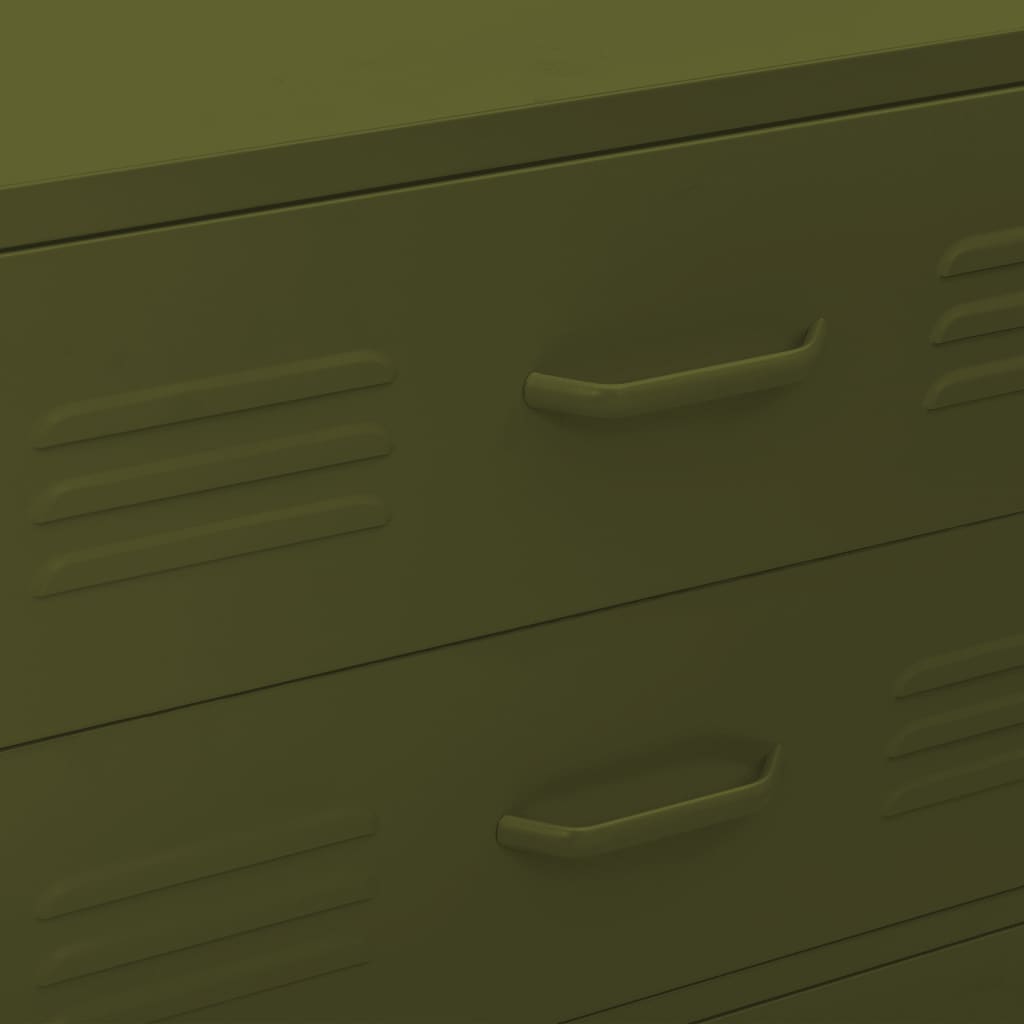 Chest of Drawers Olive Green 80x35x101.5 cm Steel
