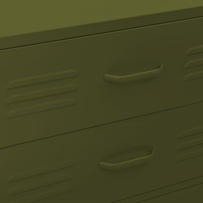 Chest of Drawers Olive Green 80x35x101.5 cm Steel
