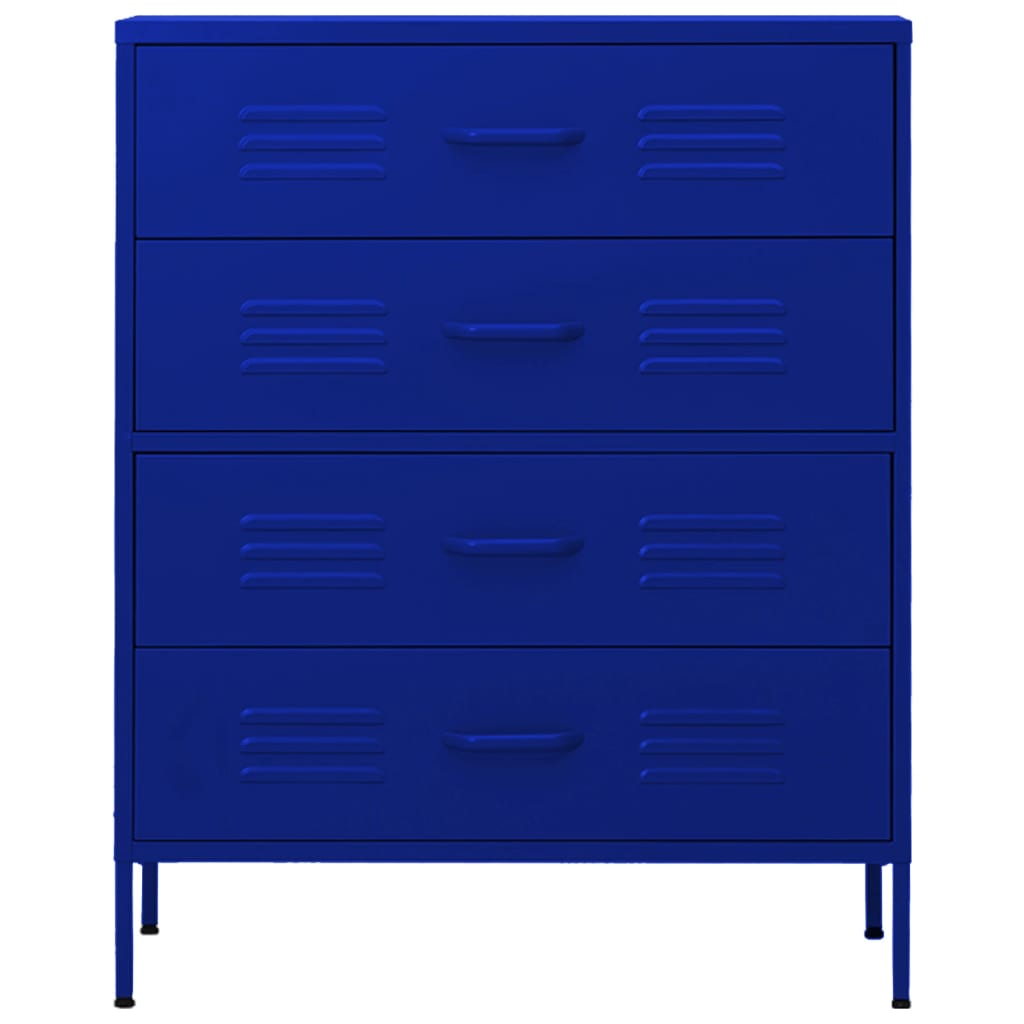 Chest Of Drawer | Navy Blue | Steel | Medium | Levelers