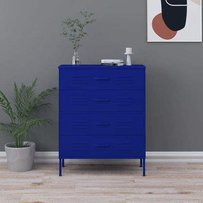 Chest Of Drawer | Navy Blue | Steel | Medium | Levelers