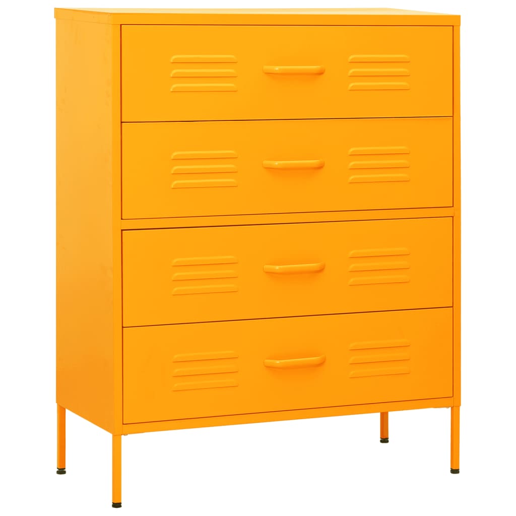 Chest of Drawers Mustard Yellow 80x35x101.5 cm Steel