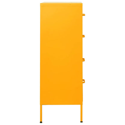 Chest of Drawers Mustard Yellow 80x35x101.5 cm Steel