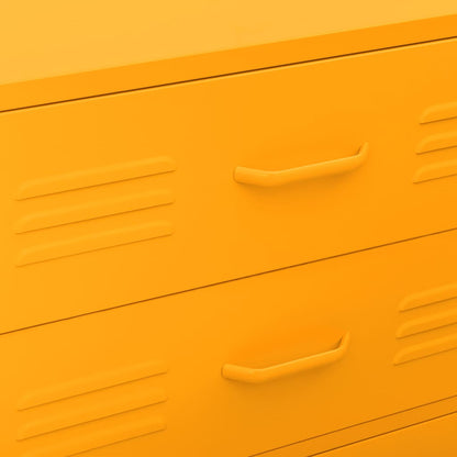 Chest of Drawers Mustard Yellow 80x35x101.5 cm Steel